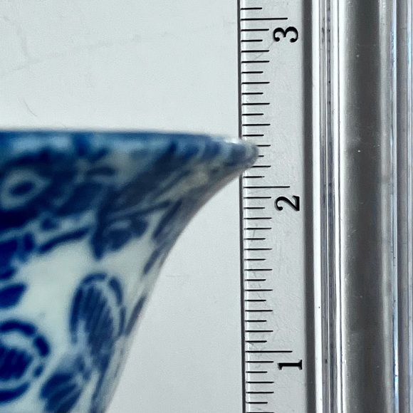 ANTIQUE QING DYNASTY RICE BOWL / Cobalt Blue Floral Decor / Handmade Pottery - Picture 10 of 10